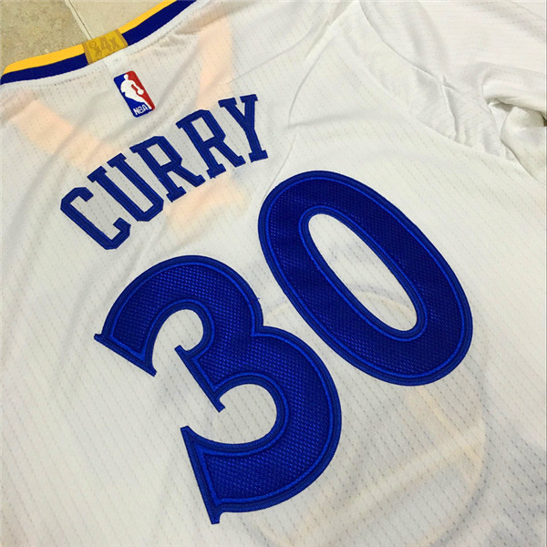 Maillot Authentique Manche Courte Warriors Curry 30 Blanc